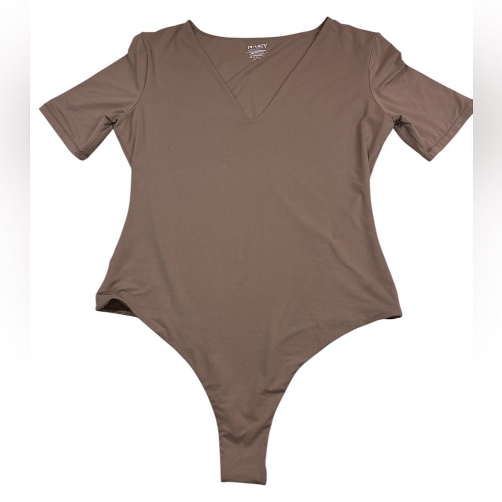 Pumiey Mocha Brown V-Neck Shortsleeved Bodysuit L Preowned